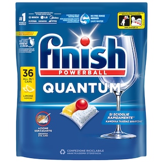 FINISH | Κάψουλες Πλυντηρίου Πιάτων Quantum Allin1 Lemon 36 Tεμάχια