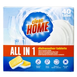 CLEAN HOME | Κάψουλες Πλυντηρίου Πιάτων Allin1 40 Tεμάχια