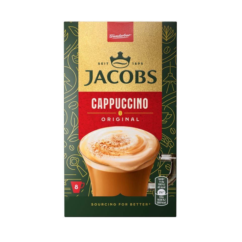 JACOBS Στιγμιαίος Καφές Cappuccino Original Sticks 8x11.6g