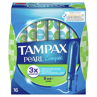 TAMPAX | Ταμπόν Compak Pearl Super 16 Τεμάχια