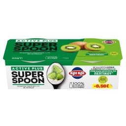 Super Spoon Active Plus Επιδόρπιο Γιαουρτιού Ακτινίδιο 2x180g Έκπτωση 0.50Ε