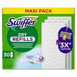 SWIFFER | Στεγνά Πανάκια Πατώματος Clean & Fresh Ανταλλακτικά 30 Τεμάχια