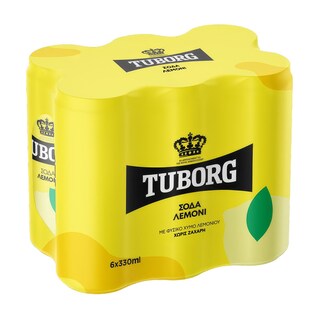 TUBORG | SODA ΛΕΜΟΝΙ ΚΟΥΤΙ 6 X 330 ML