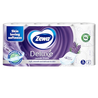 ZEWA | Χαρτί Υγείας Deluxe Lavender 3 Φύλλα 8 Τεμάχια