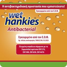 WET HANKIES | Αντιβακτηριδιακά Μαντηλάκια Πορτοκάλι 4x15 Τεμάχια