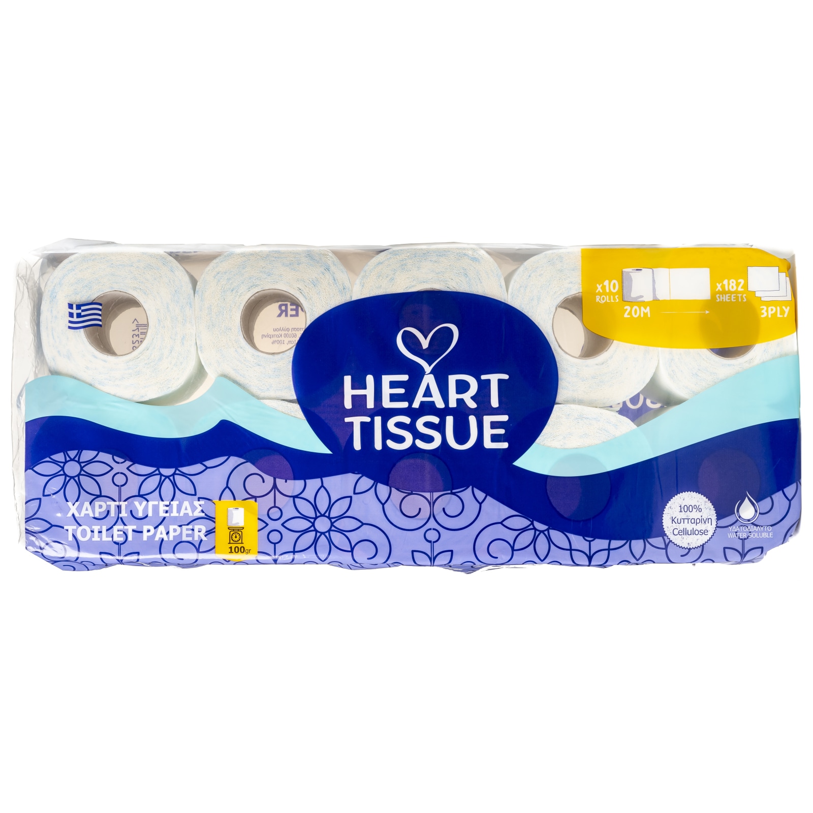 HEART TISSUE Χαρτί Υγείας 3 Φύλλα 10 Ρολά 920g