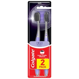 COLGATE | Οδοντόβουρτσα High Density Charcoal 2 Τεμάχια ΤΙΜΗ ΣΟΚ