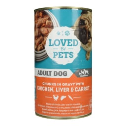 LOVED BY PETS | Σκυλοτροφή Κοτόπουλο Συκώτι Καρότο σε Σάλτσα 1.24kg