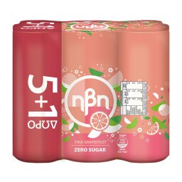 HBH | Αναψυκτικό Pink Grapefruit Κουτί 330ml 5+1 Δώρο