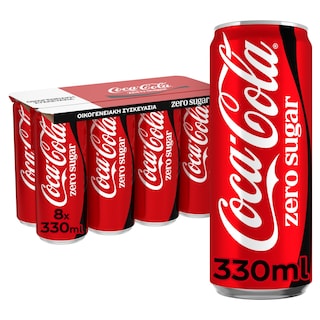 COCA COLA | Αναψυκτικό Cola Zero Κουτί 8x330ml