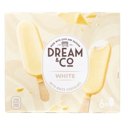DREAM & CO | Παγωτό Ξυλάκι Λευκή Σοκολάτα 6x84g