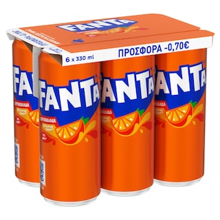 FANTA | Αναψυκτικό Πορτοκαλάδα Κόκκινη Κουτί 6x330ml Έκπτωση 0.7Ε