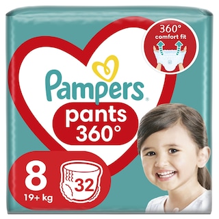 PAMPERS | Πάνες Βρακάκι Μωρού Pants Νο8 32 Τεμάχια
