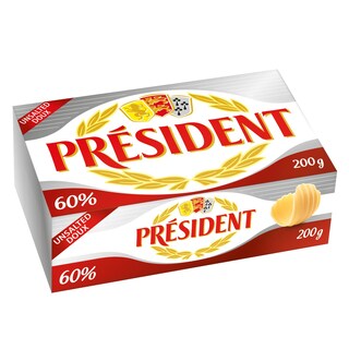 PRESIDENT | Βούτυρο Ανάλατο 60% 200g