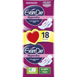 EVERY DAY | Σερβιέτες Ultra Plus Hyperdry Economy Maxi Night 18 Τεμάχια