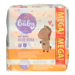 CUTE BABY | Μωρομάντηλα Aloe Vera 4x72 Τεμάχια
