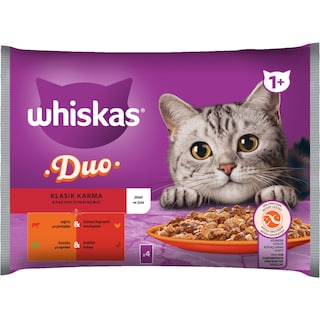 WHISKAS | Γατοτροφή Duo Ποικιλία Κρεάτων σε Ζελέ 4x85g