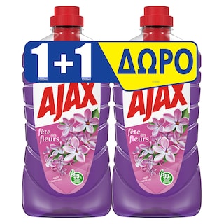 AJAX | Υγρό Καθαρισμού Fete Des Fleurs Άνθη Πασχαλιάς 1lt 1+1 Δώρο