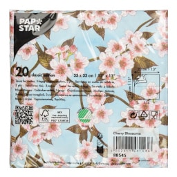 PAPSTAR | Χαρτοπετσέτες Cherry Blossom 33x33cm 20 Τεμάχια 108g