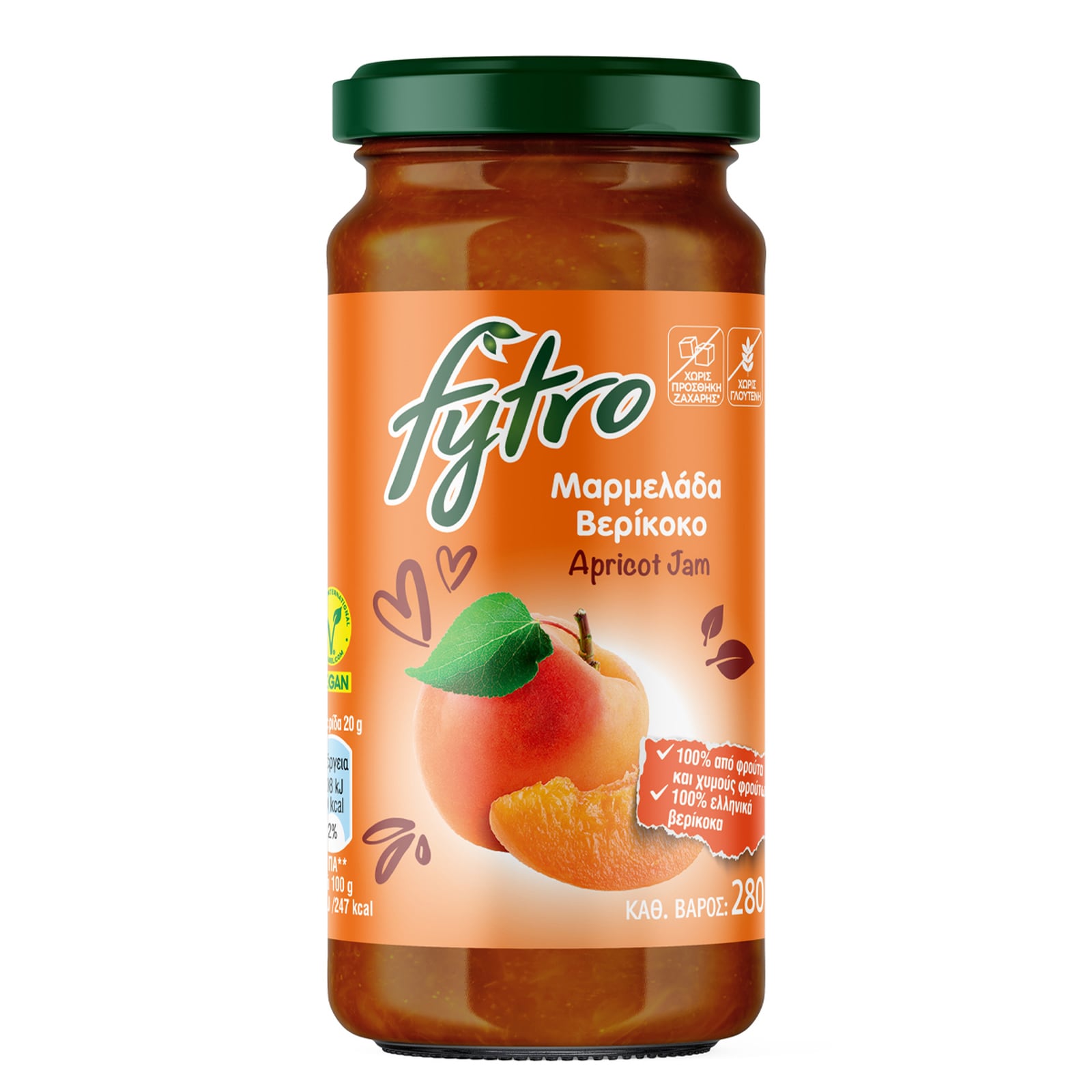 FYTRO Μαρμελάδα Βερίκοκο Vegan 280g