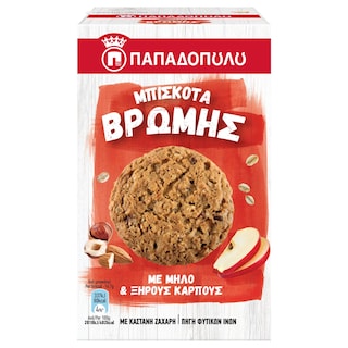 ΠΑΠΑΔΟΠΟΥΛΟΥ | Μπισκότα Βρώμης Μήλο & Ξηροί Καρποί 150gr