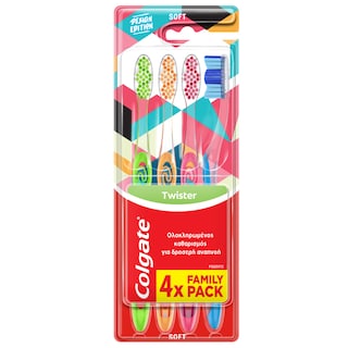 COLGATE | Οδοντόβουρτσα Twister 4 Τεμάχια