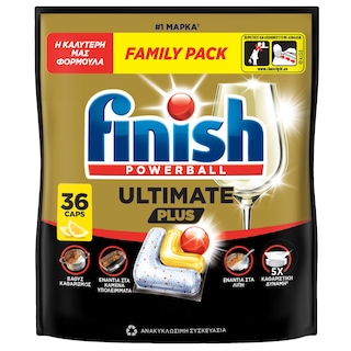 FINISH | Κάψουλες Πλυντηρίου Πιάτων Ultimate Plus Allin1 Λεμόνι 36 Τεμάχια