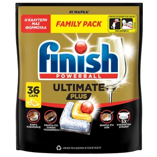 FINISH | Κάψουλες Πλυντηρίου Πιάτων Ultimate Plus Allin1 Λεμόνι 36 Τεμάχια