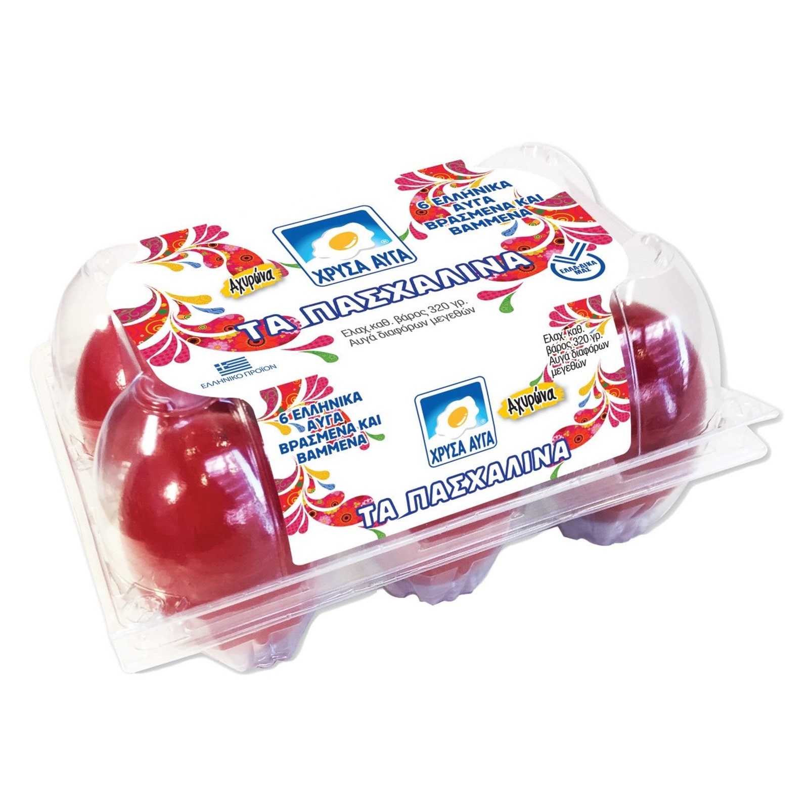 Βαμμένα Αυγά Αχυρώνα 6 Τεμάχια