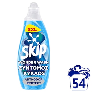 SKIP | Yγρό Πλυντηρίου Ρούχων Wonder Wash Anti Odor Protect 54 Μεζούρες