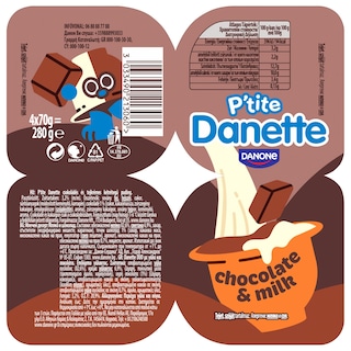 DANETTE | Επιδόρπιο Γάλακτος Σοκολάτα 4 Χ 70 gr
