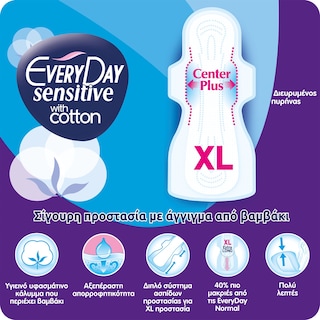 EVERY DAY | Σερβιέτες Sensitive Ultra Plus Extra Long 18 Τεμάχια