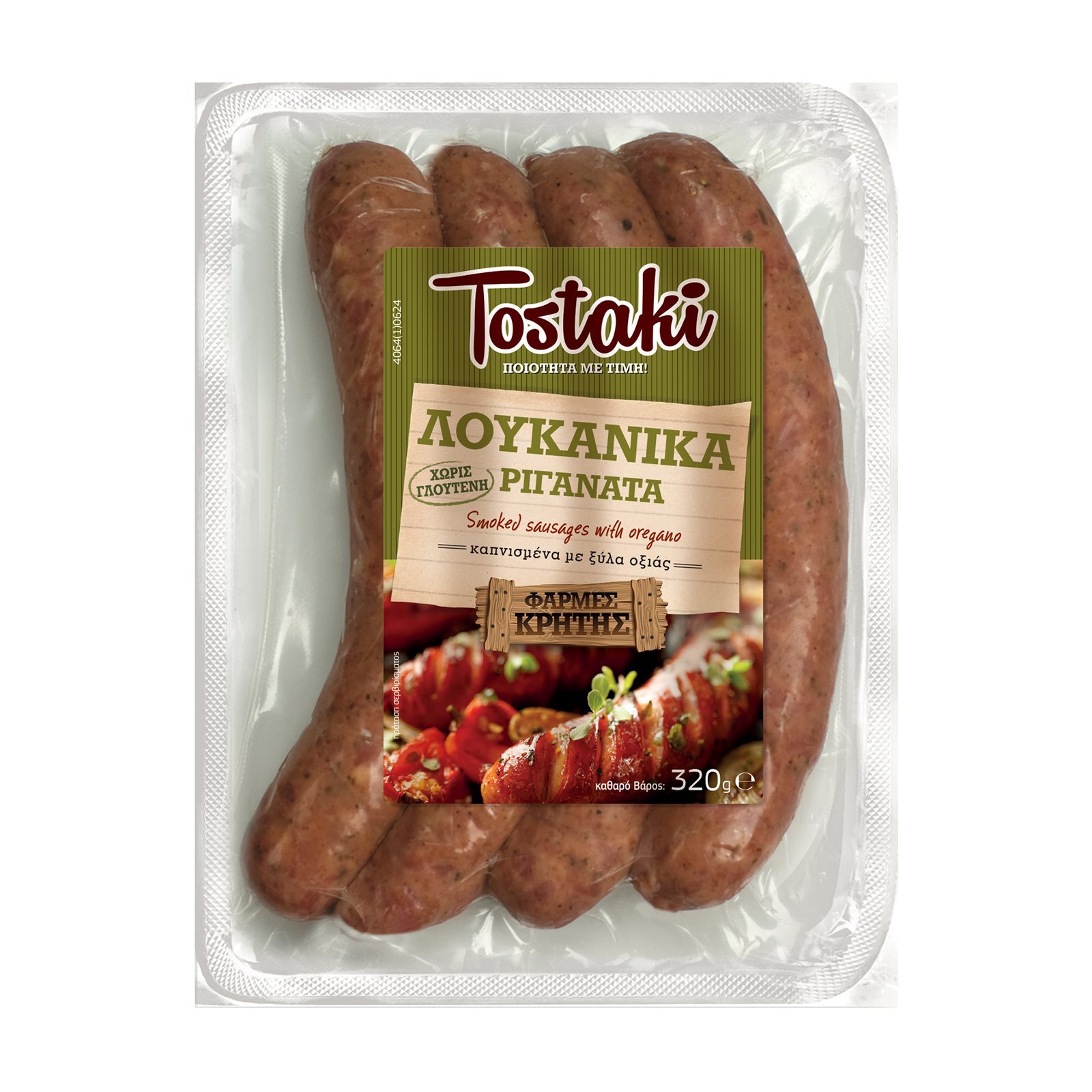 TOSTAKI Λουκάνικα Ριγανάτα Χωρίς γλουτένη 320g