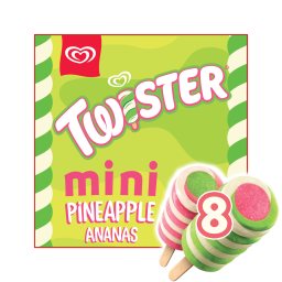 ΕΒΓΑ | Παγωτό Twister Mini Pineapple 8x43.5g