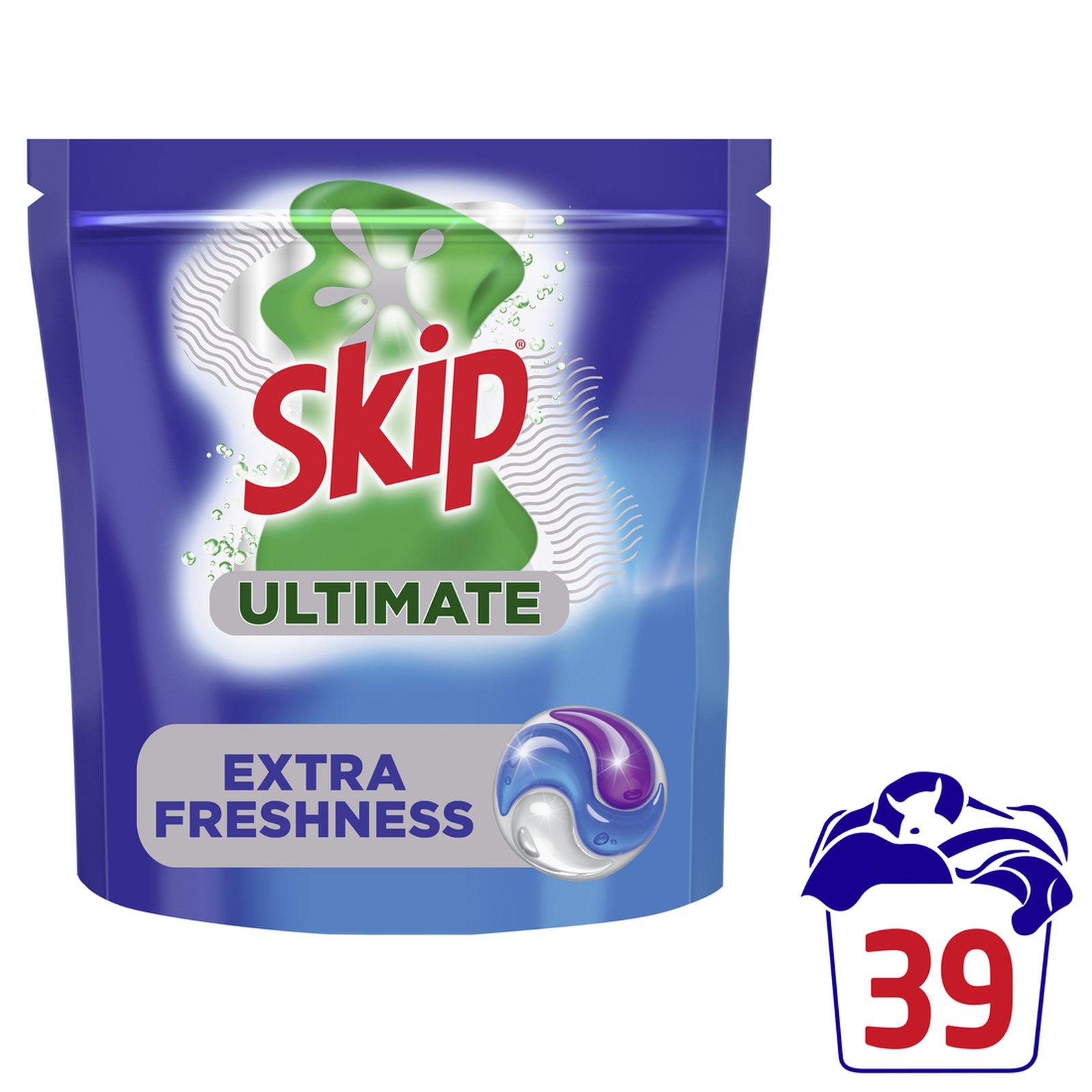 SKIP Kάψουλες Πλυντηρίου Ρούχων Ultimate Extra Freshness 39 Τεμάχια