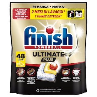 FINISH | Κάψουλες Πλυντηρίου Πιάτων Ultimate Plus Allin1 Lemon 48 Τεμάχια