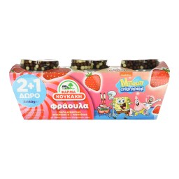ΦΑΡΜΑ ΚΟΥΚΑΚΗ | Επιδόρπιο Γιαουρτιού Μπομπ Σφουγγαράκης Φράουλα 140g 2+1 Δώρο