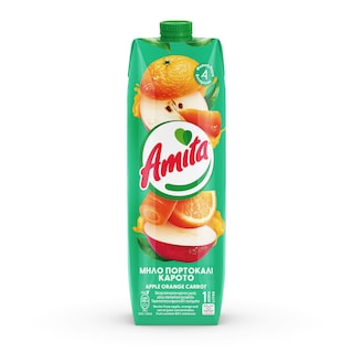 AMITA | Φυσικός Χυμός Μήλο Πορτοκάλι Καρότο 1lt
