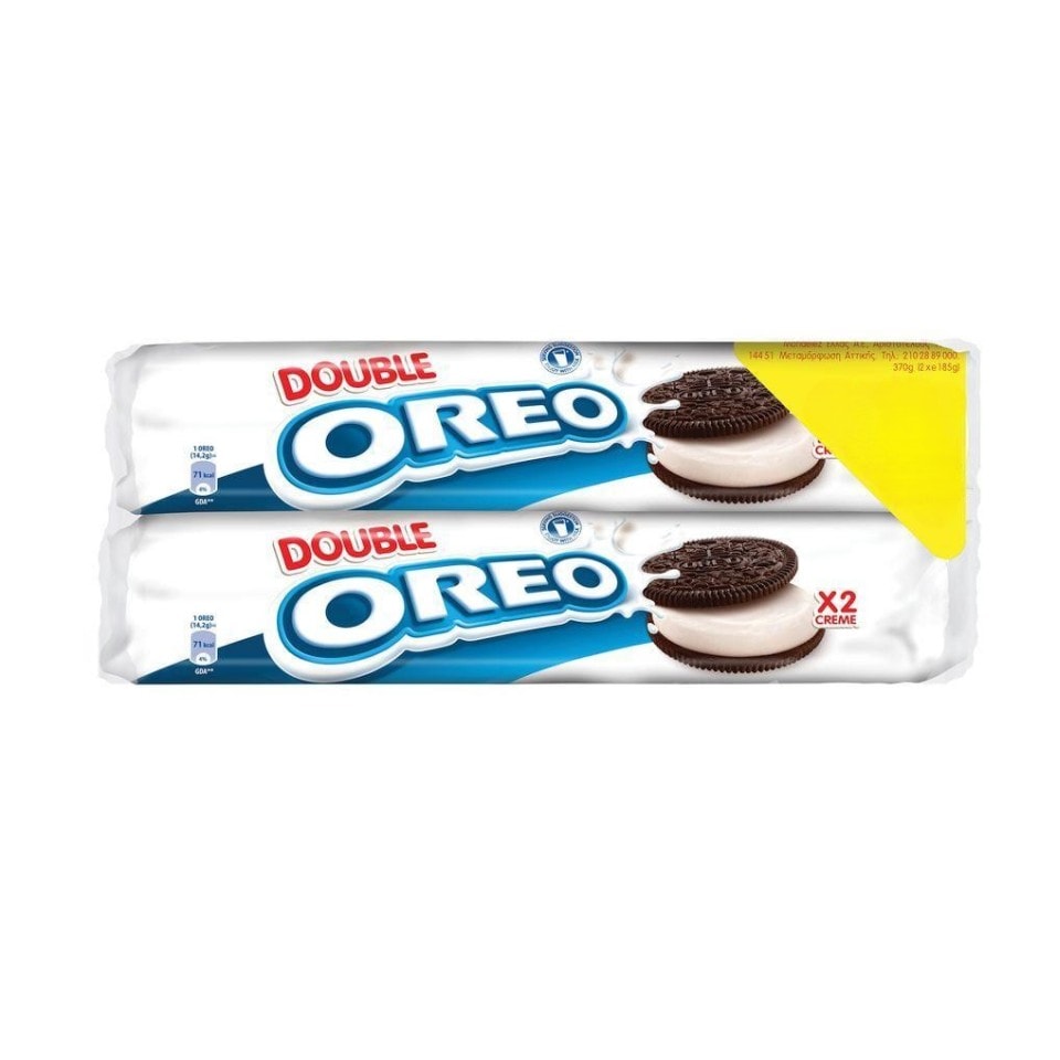 OREO Μπισκότα Γεμιστά Διπλή Βανίλια 2x185g