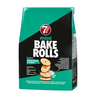 7DAYS | Mini Bake Rolls Sour Cream & Onion 150g | AB
