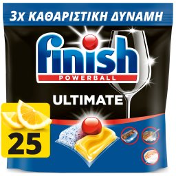 FINISH | Κάψουλες Πλυντηρίου Πιάτων Ultimate Allin1 Λεμόνι 25 Tεμάχια