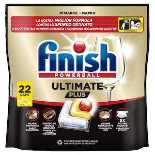 FINISH | Κάψουλες Πλυντηρίου Πιάτων Ultimate Plus Allin1 Λεμόνι 22 Τεμάχια