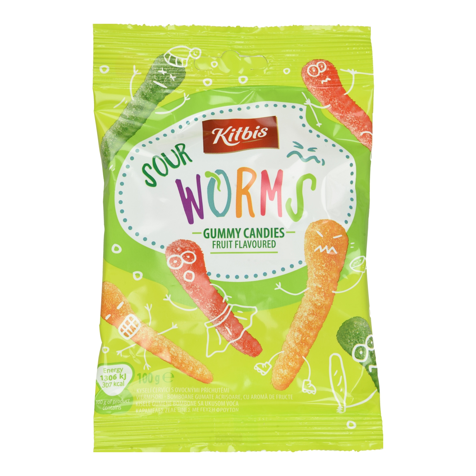 KITBIS Ζελεδάκια Sour Worms Γεύση Φρούτων 100g