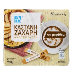 ΑΒ | Ζάχαρη Καστανή Sticks 50X4g