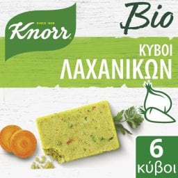KNORR | Κύβοι Ζωμού Λαχανικών Βιολογικοί 6 Τεμάχια 60g