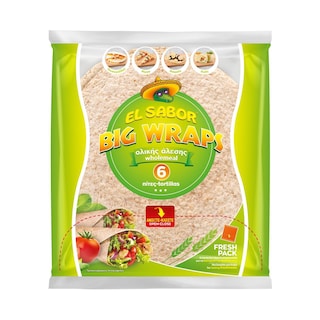 EL SABOR | Πίτες Tortillas Ολικής Άλεσης 6 Τεμάχια 370g