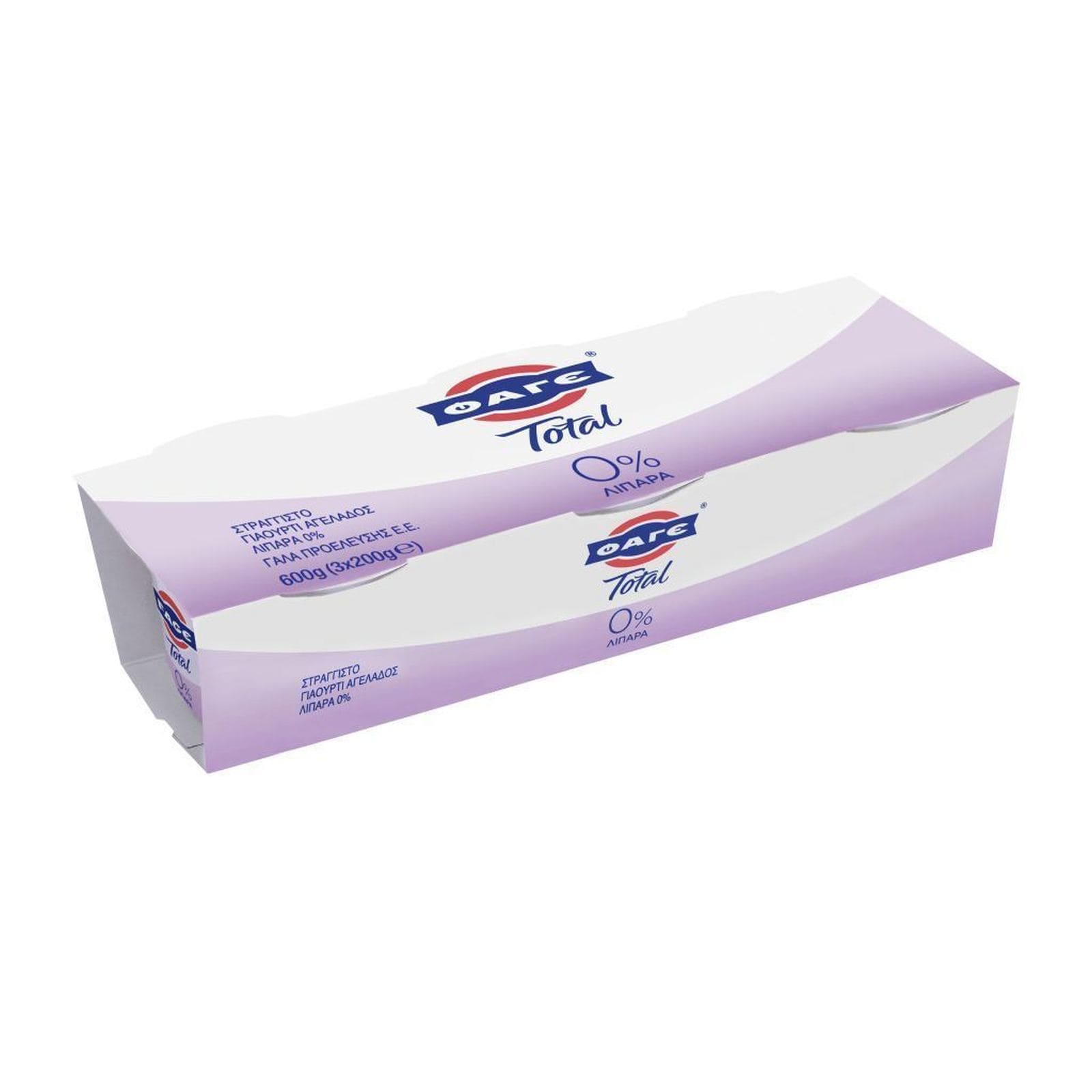 TOTAL Γιαούρτι Στραγγιστό 0% Λιπαρά 3x200g