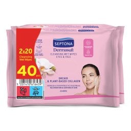 SEPTONA | Υγρά Μαντηλάκια Ντεμακιγιάζ Dermasoft Ορχιδέα 2x20 Tεμάχια