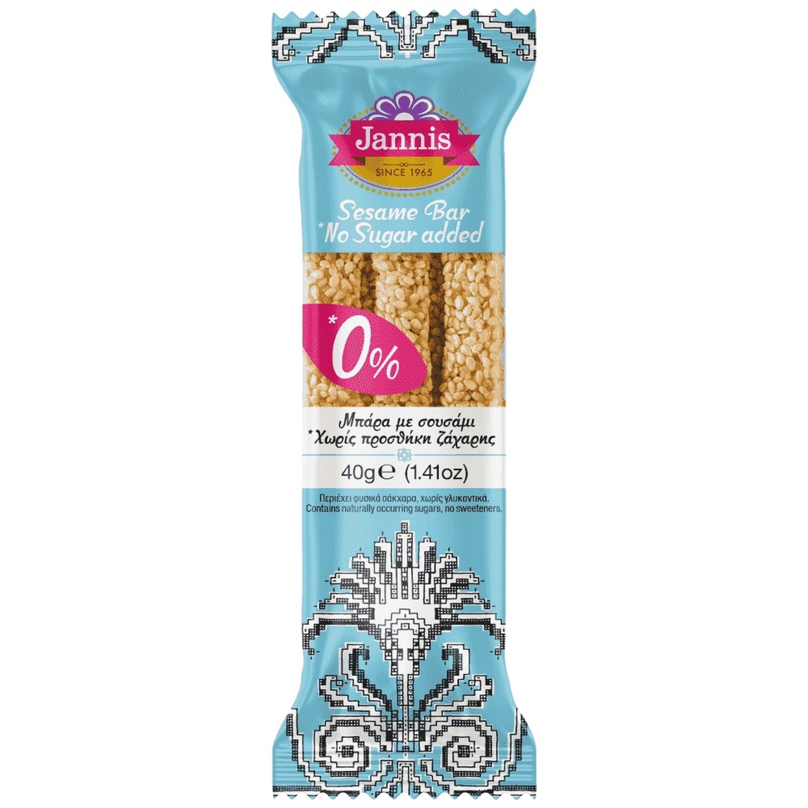 JANNIS Μπάρα Σουσάμι 0% Ζάχαρη 40g