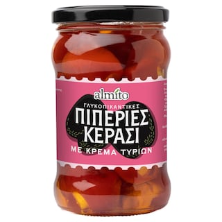 ALMITO | Γλυκοπικάντικες Πιπεριές Κεράσι με Κρέμα Τυριών και Μπαχαρικά 170gr